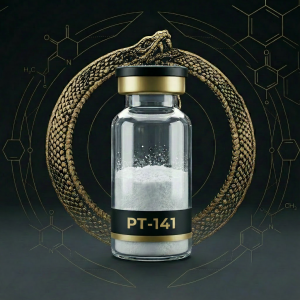 PT-141 (Bremelanotid) — výskumný cyklický heptapeptid v lyofilizovanej vialke, čistota ≥99% HPLC, len na laboratórne použitie