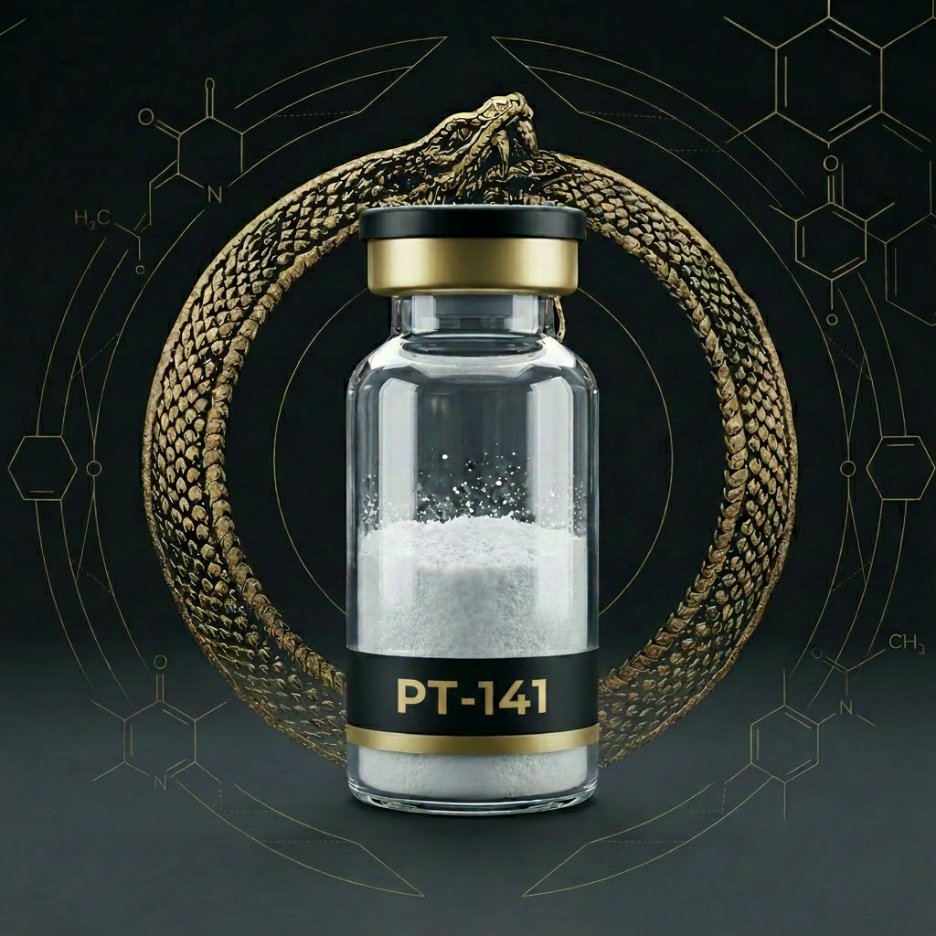 PT-141 (Bremelanotid) — výskumný cyklický heptapeptid v lyofilizovanej vialke, čistota ≥99% HPLC, len na laboratórne použitie