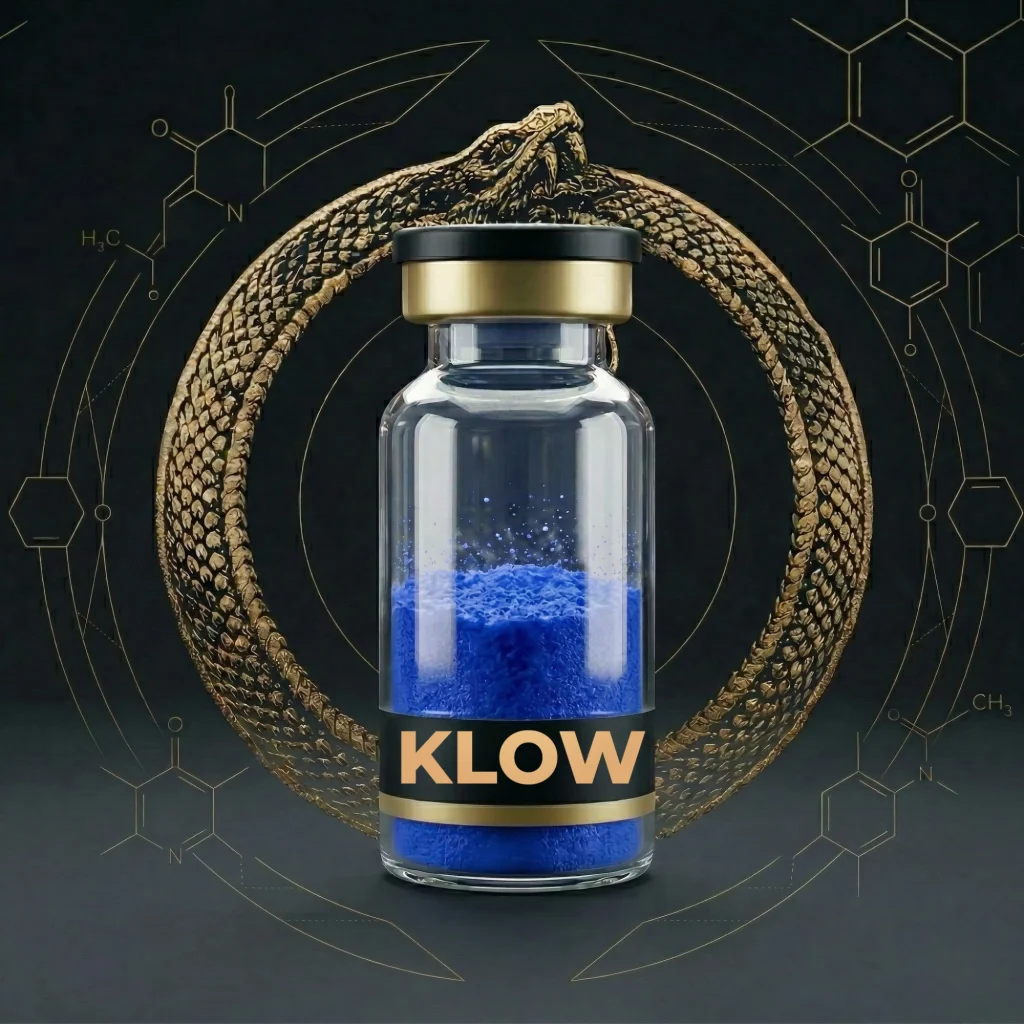 KLOW 80 mg — lyofilizovaná výskumná zmes GHK-Cu, BPC-157, TB-500 a KPV vo vialke